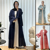 abaya muslim middle middle school robe maxi skirt abaya plus size dress dubai clothing set mu-462 halish Collection