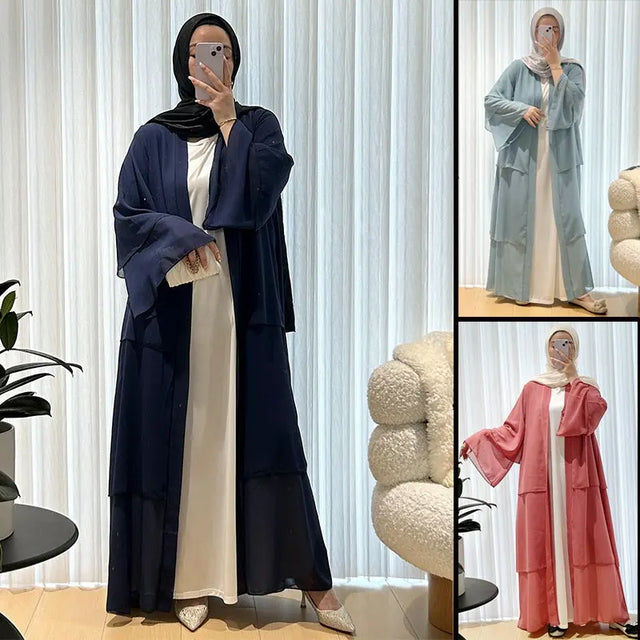 abaya muslim middle middle school robe maxi skirt abaya plus size dress dubai clothing set mu-462 halish Collection