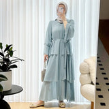 abaya muslim middle middle school robe maxi skirt abaya plus size dress dubai clothing set mu-462 halish Collection