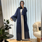 abaya muslim middle middle school robe maxi skirt abaya plus size dress dubai clothing set mu-462 halish Collection